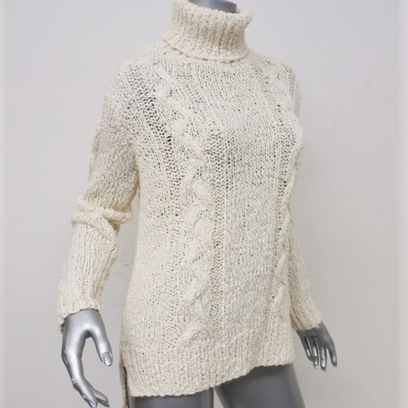 Rachel Zoe Sweater Micah Ivory Cable Knit - Picture 2 of 8